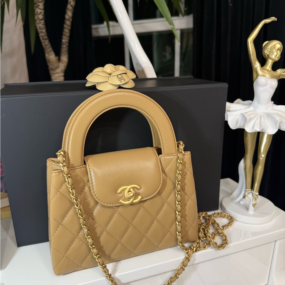 Chanel Tan Quilted Leather Handbag